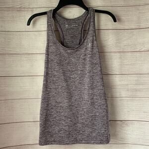Under Armour Heathered Purple Racerback Tank Top Loose Fit Heatgear Size XS